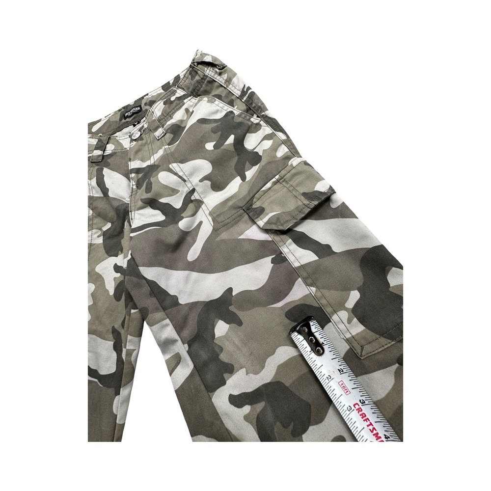 True Religion Cargo Pants Womens 26 Green Camo Wide Leg Utility Military Baggy - Picture 13 of 14